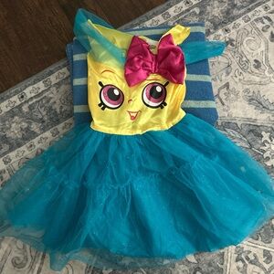Shopkins Yellow and Blue Halloween Costume with Tulle Skirt